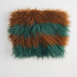NWOT Urban Outfitters Mylo Striped Furry Faux Fur Beanie